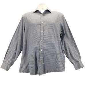 Tommy Hilfiger Men Sz M Slim Fit Button Up Blue White Check Shirt Long Sleeve